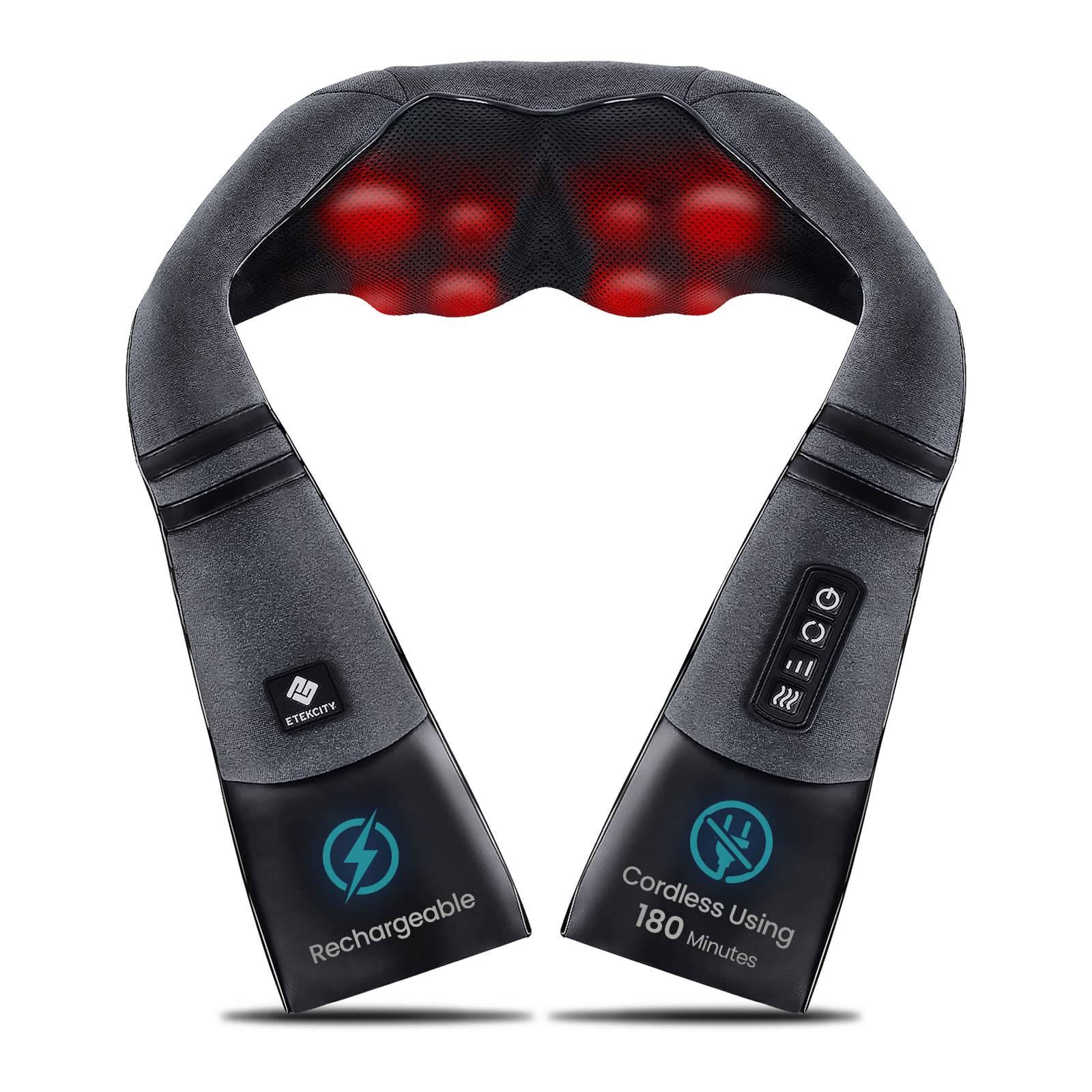 Etekcity FSA/HSA Eligible Cordless Neck Massager for Pain Relief Deep Tissue, Shiatsu Low Back Massager
