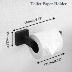 PAHSFS 5-Pieces Matte Black Bathroom Hardware Accessories Set, Towel Racks for Bathroom Wall Mounted.
