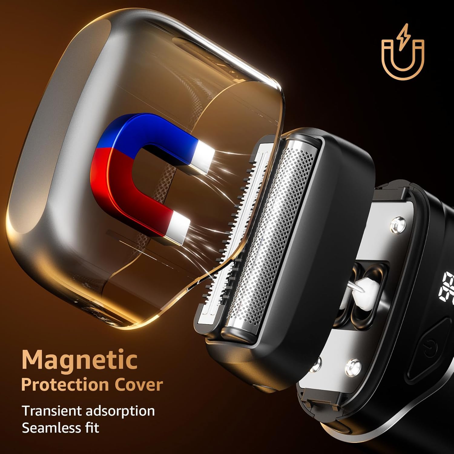Mbzoey Electric Foil Shavers for Men, Mini Electric Razor, Compact Face Shaver, LED Display, USB-C Fast Rechargeable