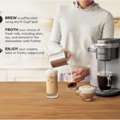 Silver Keurig K-Cafe Single Serve K-Cup Coffee, Latte and Cappuccino Maker