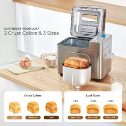 CUCKOO Bread Maker Machine with 15 Menu Options + 3 Crust Colors, 2 lbs Bread Machine (CBM-AAB101S)