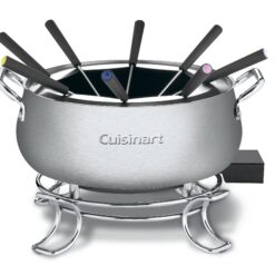 Cuisinart Fondue Pot, 3 Quart, For Chocolate, Cheese, Broth, Oil, Stainless Steel, CFO-3SSP1