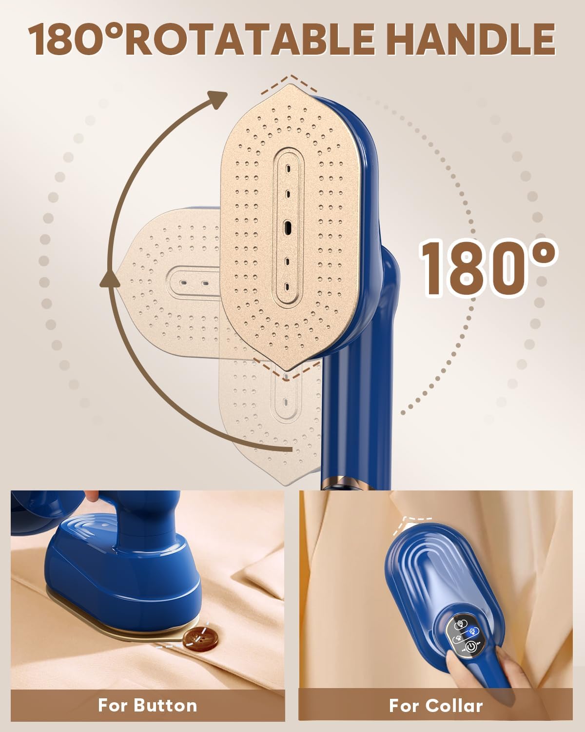 CPWORLD Steamer for Clothes, Travel Steamer & Iron 2-in1, Handheld Clothes Steamer-20s Heat-up