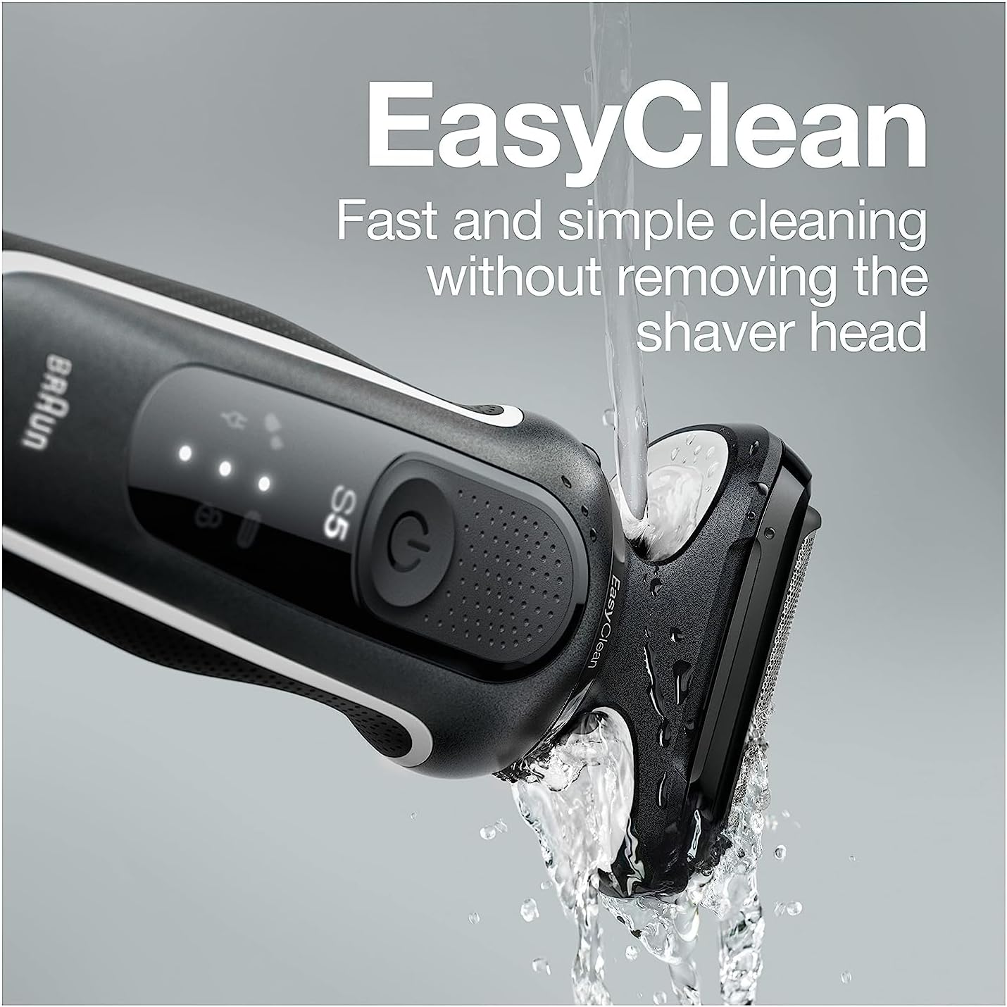 Braun Electric Razor for Men, Waterproof Foil Shaver, Series 5 5050cs, Wet & Dry Shave, Blue