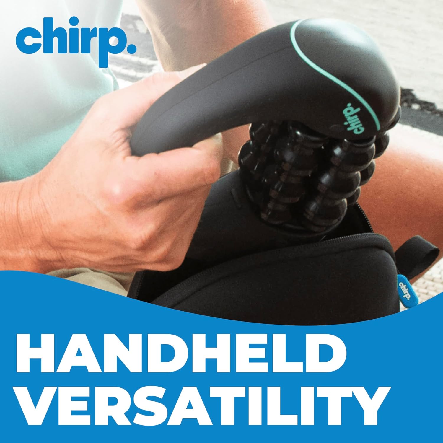 Chirp RPM Mini - Rolling Percussive Massager, Percussive Therapy, Whole Body Relief, Deep Tissue and Muscle Recovery, 3-Speed Spin