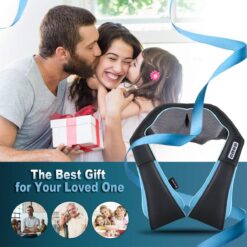 Mo Cuishle Neck Massager with Heat, Shiatsu Back Shoulder Massager, Black