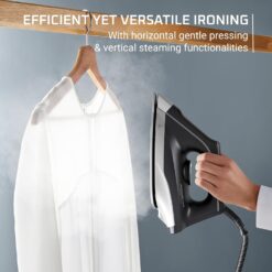 Rowenta Iron Steamer for Clothes, Professional Steam Iron For Clothes with Stainless Steel Soleplate 57 oz, 1750 watts, Black Green