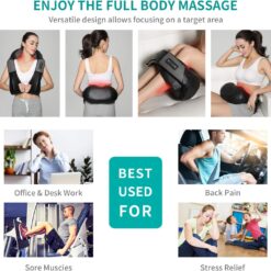 Shiatsu Neck and Back Massager with Soothing Heat, Nekteck Electric Deep Tissue 3D Kneading Massage Pillow