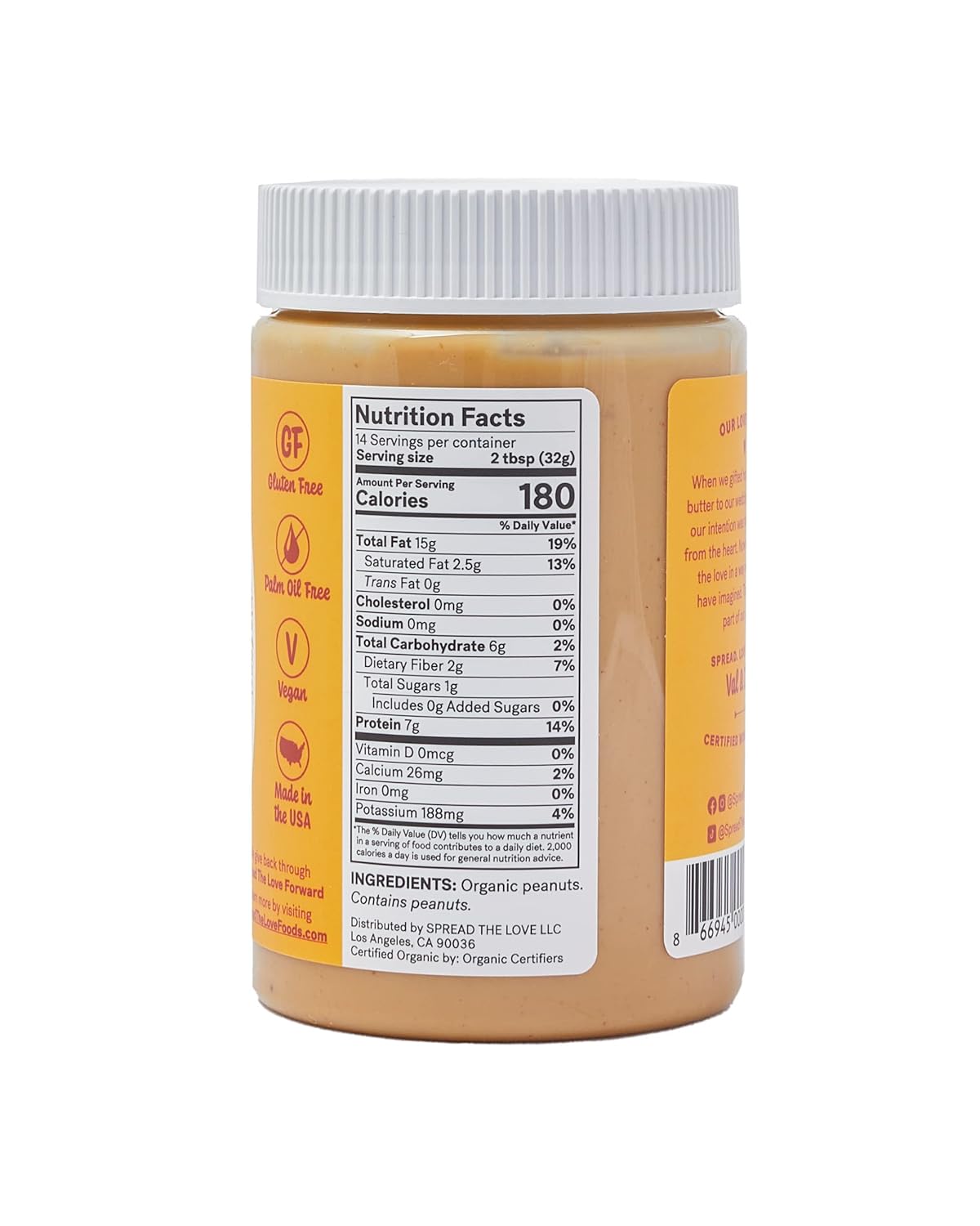 Spread The Love NAKED Organic Peanut Butter (3-Pack)