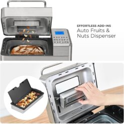 CUCKOO Bread Maker Machine with 15 Menu Options + 3 Crust Colors, 2 lbs Bread Machine (CBM-AAB101S)