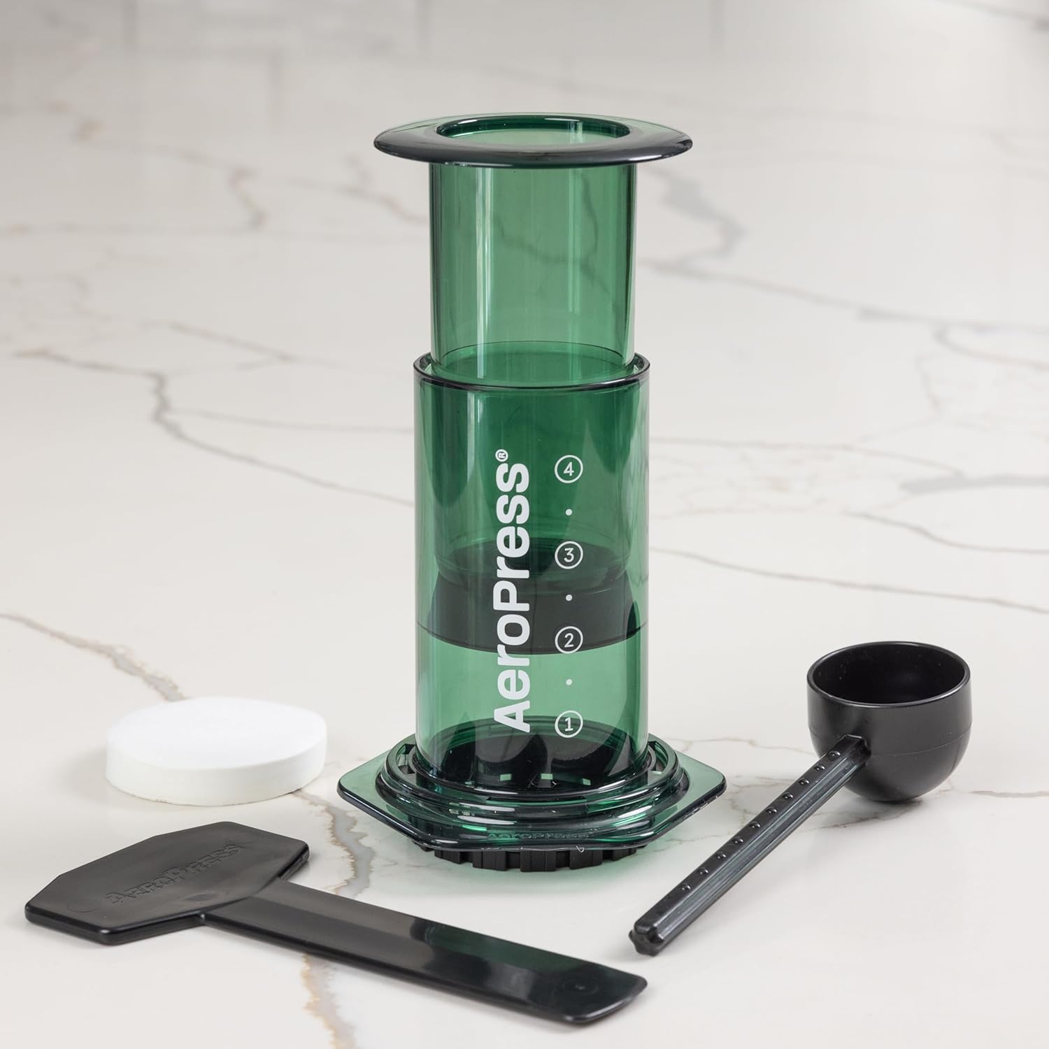 AeroPress Clear Green Coffee Press – 3 In 1 Brew Method Combines French Press, Espresso-style