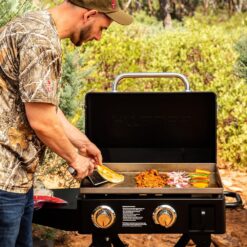 Pit Boss PB2BSPS Gas Griddle, 2 Burner with Folding Legs, Black
