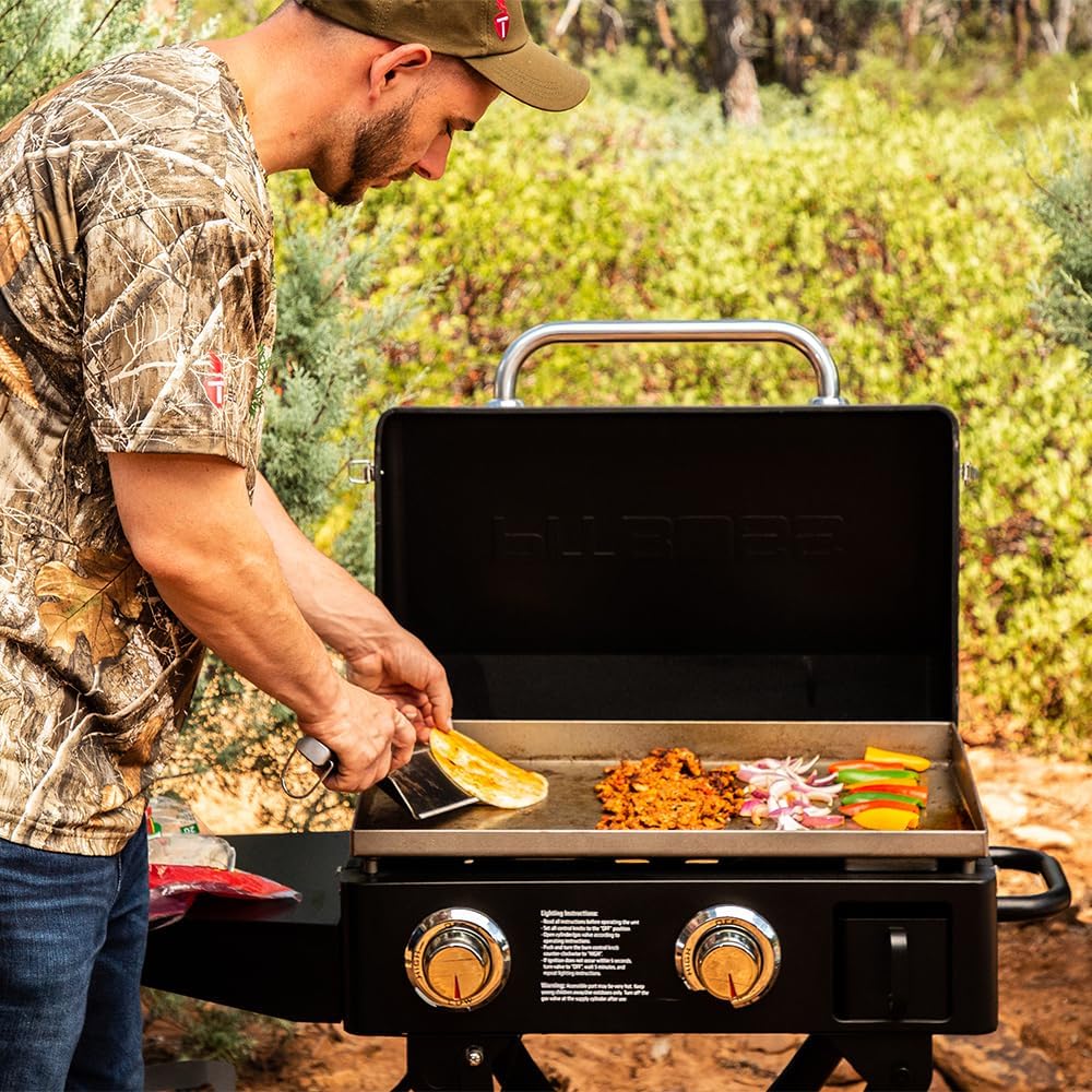 Pit Boss PB2BSPS Gas Griddle, 2 Burner with Folding Legs, Black