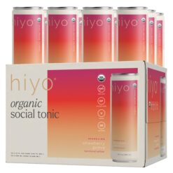 Hiyo Organic Social Tonic - Strawberry Guava, 12 Pack - N.A. Functional Seltzer, Sparkling Water Crafted with Organic Adaptogens