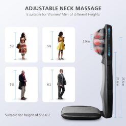 Snailax shiatsu Neck & Back Massager with Heat, Full Back Kneading Shiatsu or Rolling Massage