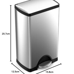 simplehuman 38 Liter, 10 Gallon Rectangular Kitchen Step Trash Can, Brushed Stainless Steel