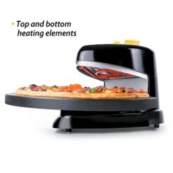 Presto 03434 Pizzaz Plus Rotating Oven - 12-Inch, Countertop Pizza Oven, Nonstick Tray, Easy to Clean, Green/Gold