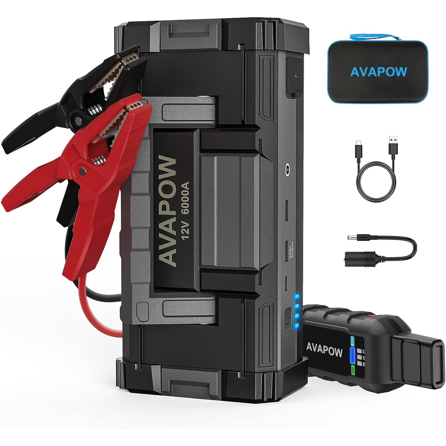 AVAPOW 6000A Car Battery Jump Starter (for All Gas or up to 12L Diesel) Powerful Car Jump Starter