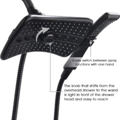 BRIGHT SHOWERS Four Spray Settings Shower Head Set Oil Rubbed Bronze and Black Finishing with 60