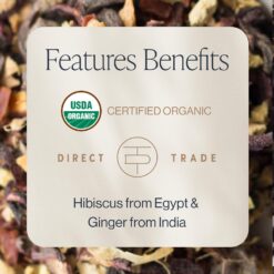 Rishi Tea Turmeric Ginger Herbal Tea - Organic Loose Leaf, Caffeine Free Ayurvedic Digestive Blend, 16 Ounces, 55+ Servings