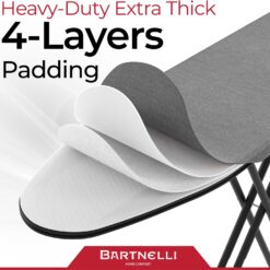 Bartnelli Ironing Board with 4 Layered Cover & Pad, Height Adjustable up to 36