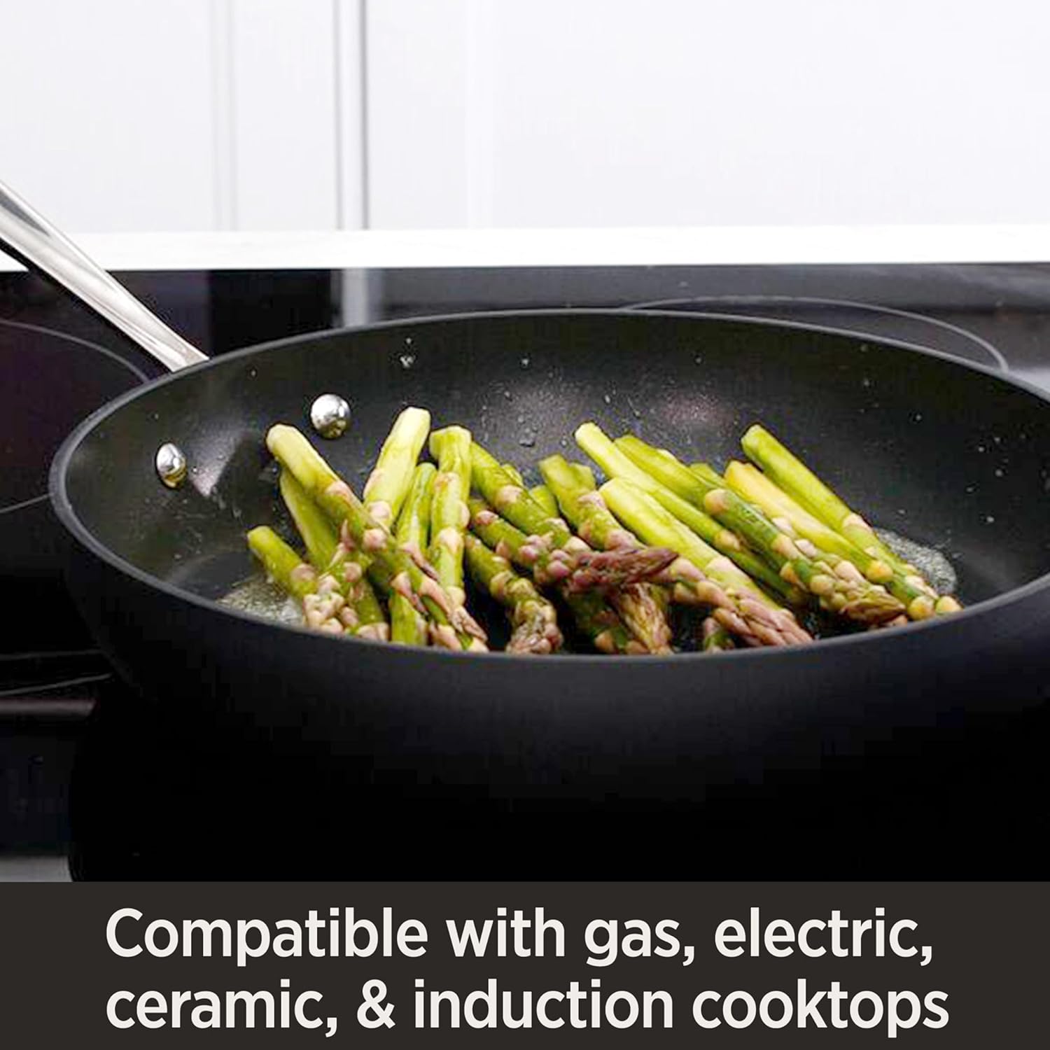 All-Clad HA1 Hard Anodized Non Stick Fry Pan Set 2 Piece, 8, 10 Inch, Induction, Oven Broiler Safe 500F, Dishwasher Safe Black