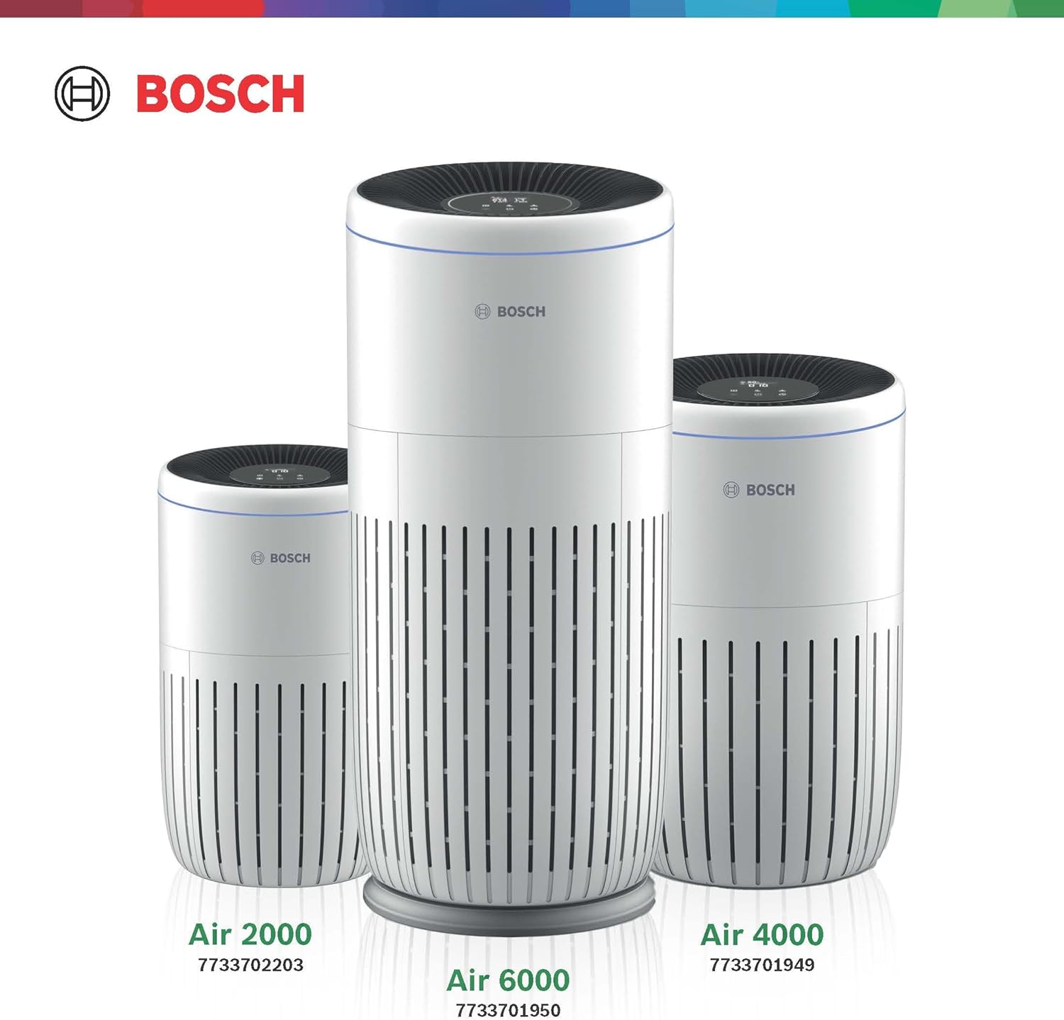 BOSCH Air Purifier for Home (Covers, 810-sq ft), 3-in-1 Filter, Air 2000, White