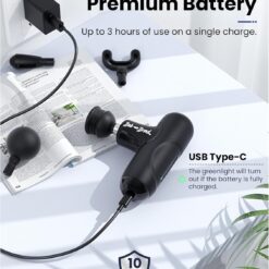 BOB AND BRAD Q2 Mini Massage Gun, Pocket-Sized Deep Tissue Massager Gun, Portable Percussion Muscle Massager Gun - Black