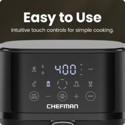 Chefman Air Fryer – 4 QT Compact Airfryer for Quick & Easy Meals in Minutes, Features Hi-Fry Technology - Black