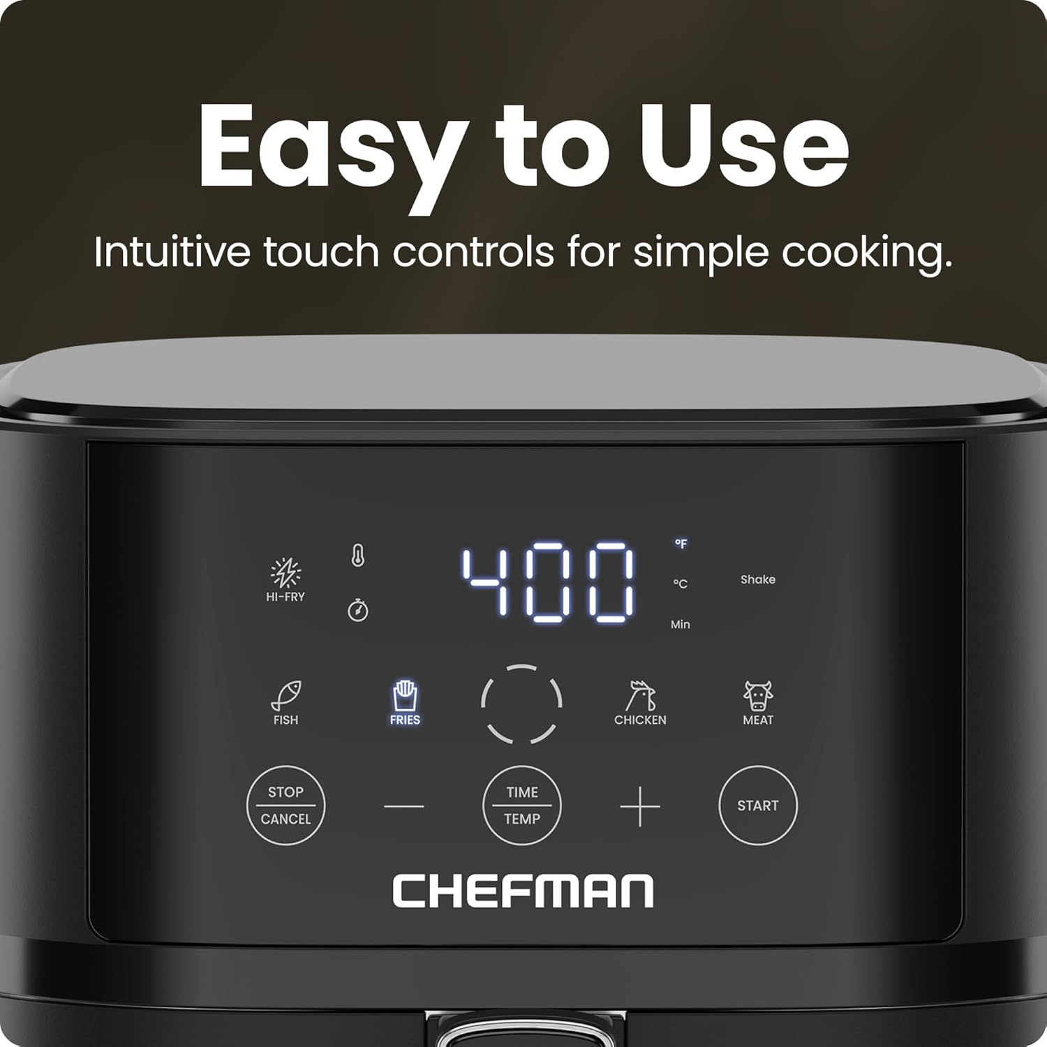 Chefman Air Fryer – 4 QT Compact Airfryer for Quick & Easy Meals in Minutes, Features Hi-Fry Technology - Black