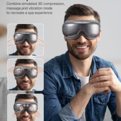 RENPHO Eye Massager Eyeris 1, Gifts for Women/Men Sleep Eye Mask with Heat Bluetooth Music, Grey
