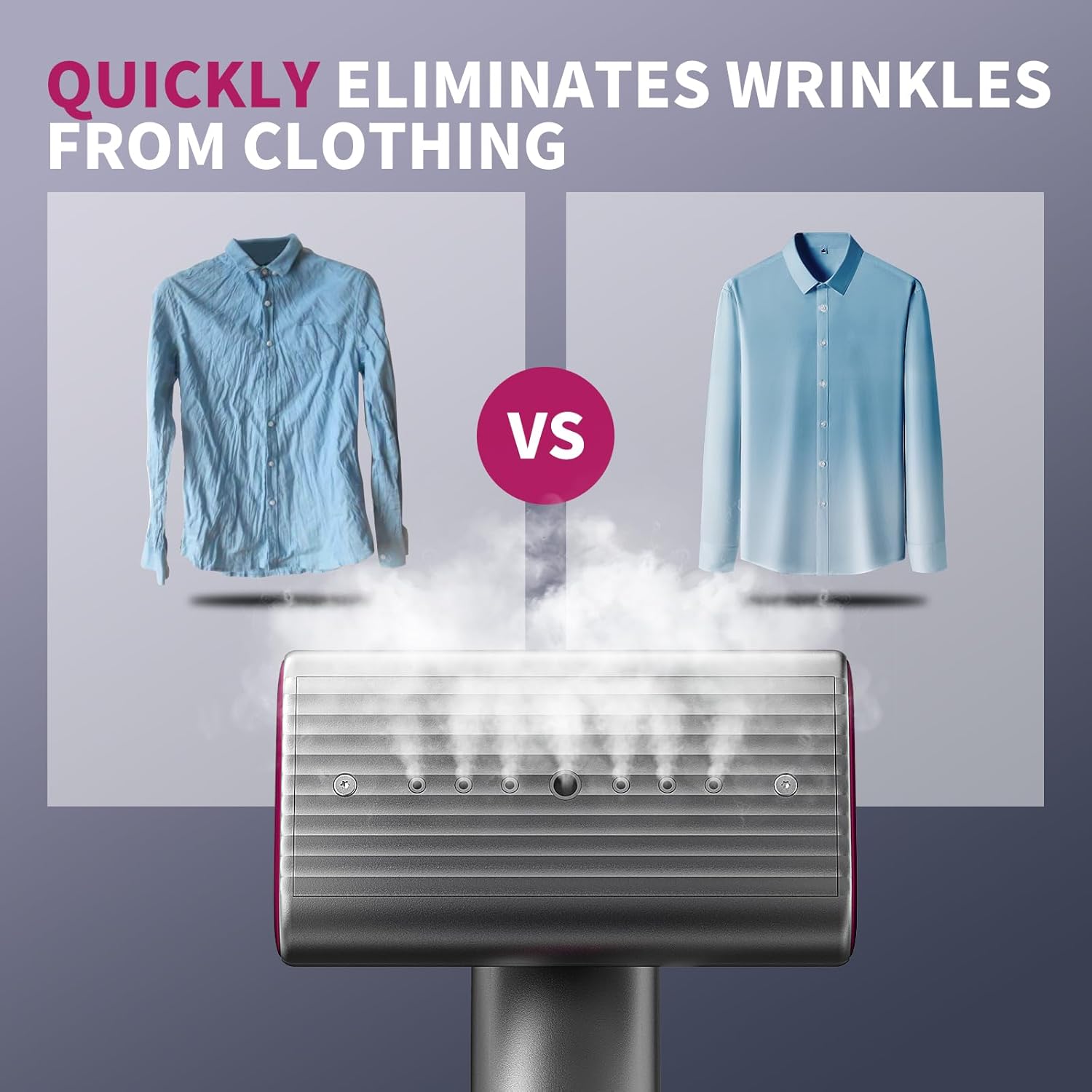 Eoubed Steamer for Clothes, Portable Travel Handheld Clothing Wrinkles Remover for Clothes, 15s Fast Heat-up