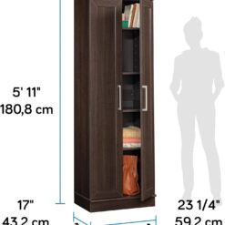 Sauder HomePlus Kitchen Pantry Storage Cabinet with Adjustable Shelves, Laundry Bathroom, L: 23.31