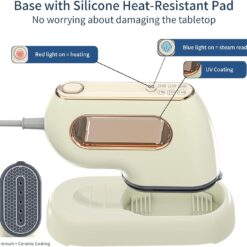 Timeangela Portable Travel Steamer Iron for Clothes, Professional Small Size Hand Held Traveling Fabric Steamers (Beige)