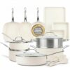 GOTHAM STEEL 20 Pc Ceramic Cookware Set Nonstick, Pots and Pans Set Non Stick for Kitchen