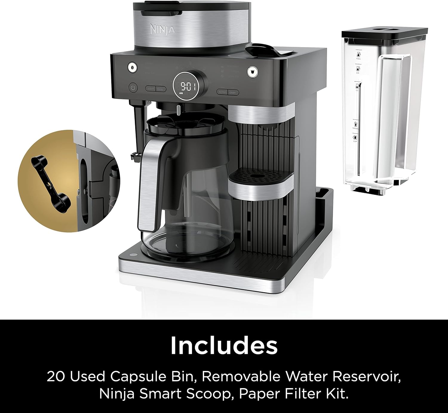 Ninja Espresso & Coffee Maker & Barista System, 3 Espresso Brew Styles, Single-Serve Coffee & Nespresso Capsule Compatible, Black, CFN601 - Image 11