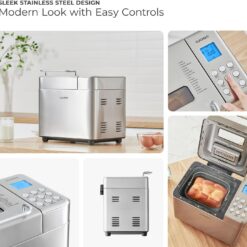 CUCKOO Bread Maker Machine with 15 Menu Options + 3 Crust Colors, 2 lbs Bread Machine (CBM-AAB101S)
