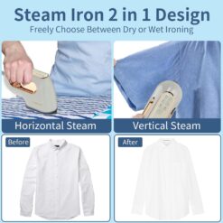Timeangela Portable Travel Steamer Iron, Professional Small Size Hand Held Traveling Fabric Steamers (Gray)
