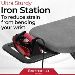Bartnelli Ironing Board with 4 Layered Cover & Pad, Height Adjustable up to 36