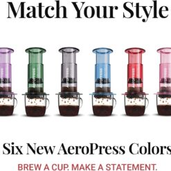 AeroPress Clear Blue Coffee Press – 3 In 1 Brew Method Combines French Press, Pourover, Espresso, Blue