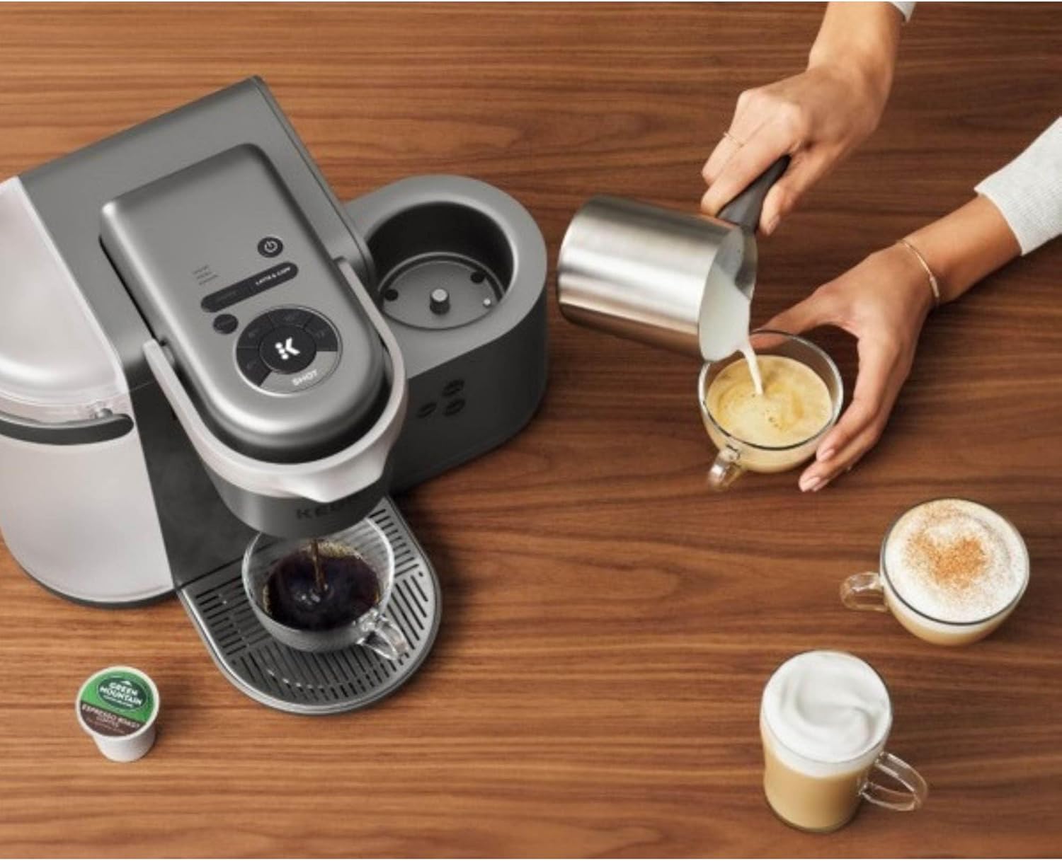 Silver Keurig K-Cafe Single Serve K-Cup Coffee, Latte and Cappuccino Maker