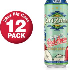 AriZona x Fallout Red Apple Green Tea Energy Drink - 234mg Natural Caffeine per Can