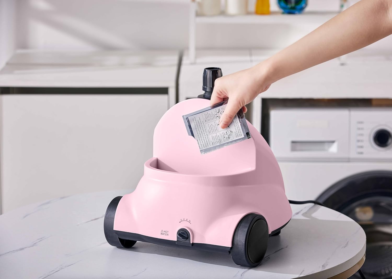 SALAV GS18-DJ Standing Garment Steamer with Roll Wheels for Easy Movement, 1500 watts, Pink
