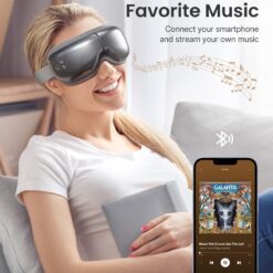 RENPHO Eye Massager Eyeris 1, Gifts for Women/Men Sleep Eye Mask with Heat Bluetooth Music, Grey