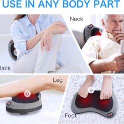 Papillon Shiatsu Back and Neck Massager with Heat, Deep Tissue Kneading, Electric Massage Pillow