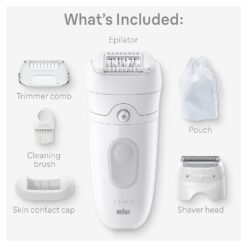 Braun Epilator Silk-épil 5 Epilator, Hair Removal Device, Women Shaver & Trimmer, Wet and Dry Epilator, Grey