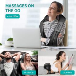Shiatsu Neck and Back Massager with Soothing Heat, Nekteck Electric Deep Tissue 3D Kneading Massage Pillow
