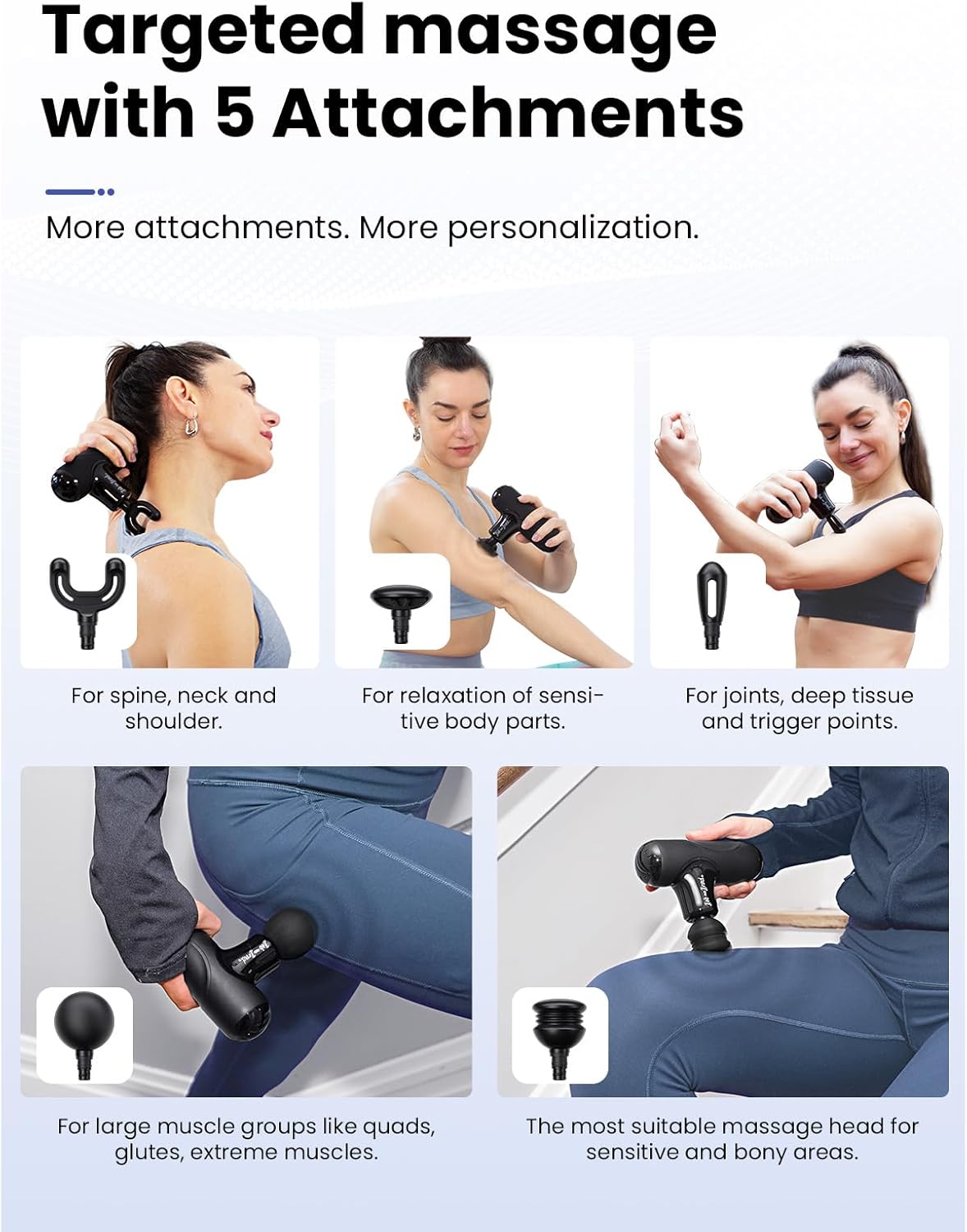 BOB AND BRAD Q2 Mini Massage Gun, Pocket-Sized Deep Tissue Massager Gun, Portable Percussion Muscle Massager Gun - Black