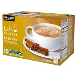 Café Escapes Chai Latte, Single-Serve K-Cup Pods, 60 Count
