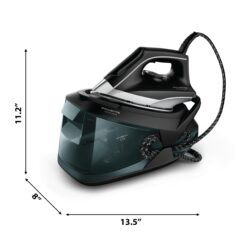 Rowenta Iron Steamer for Clothes, Professional Steam Iron For Clothes with Stainless Steel Soleplate 57 oz, 1750 watts, Black Green